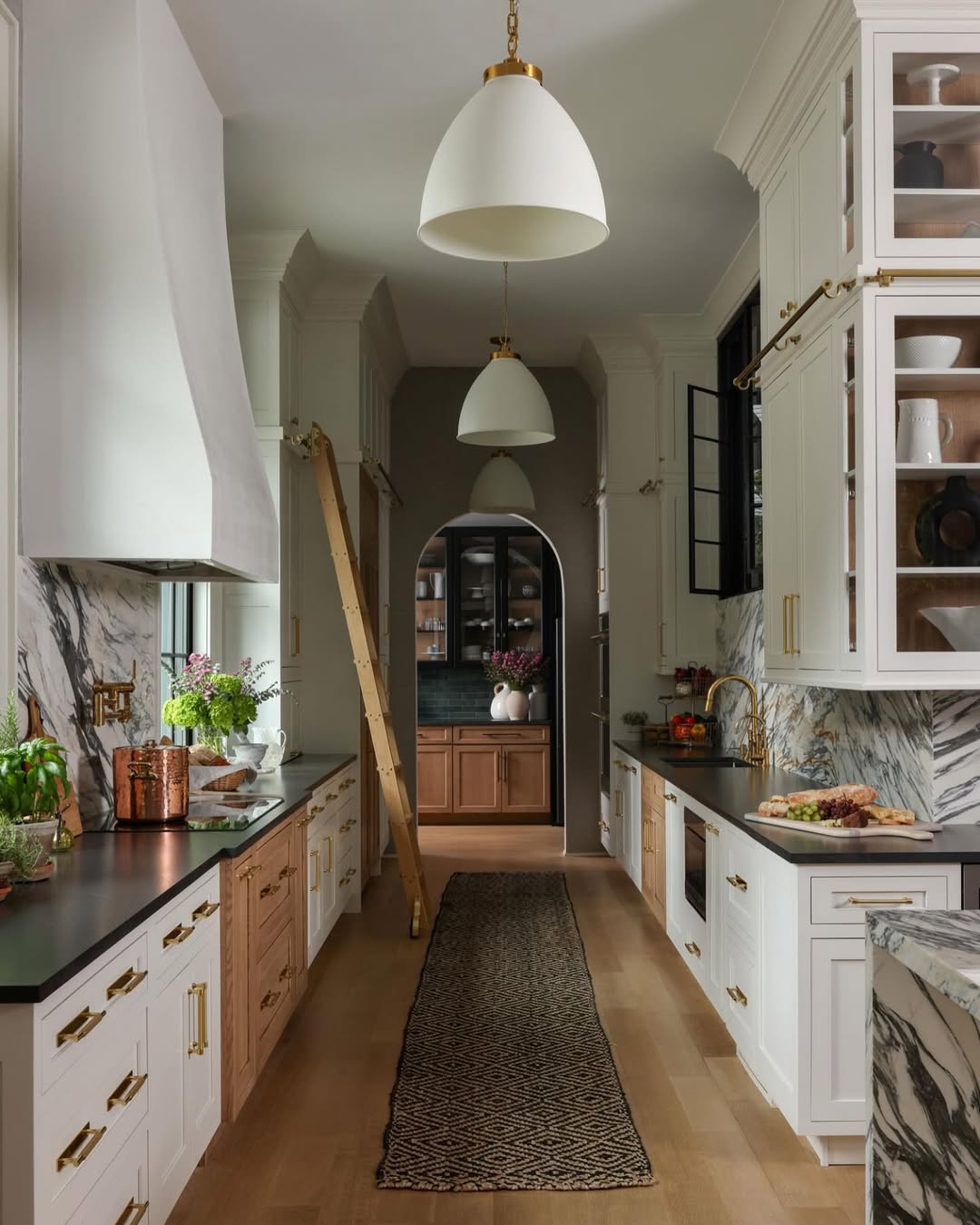 Wooden Ladder for Reaching High Cabinetry