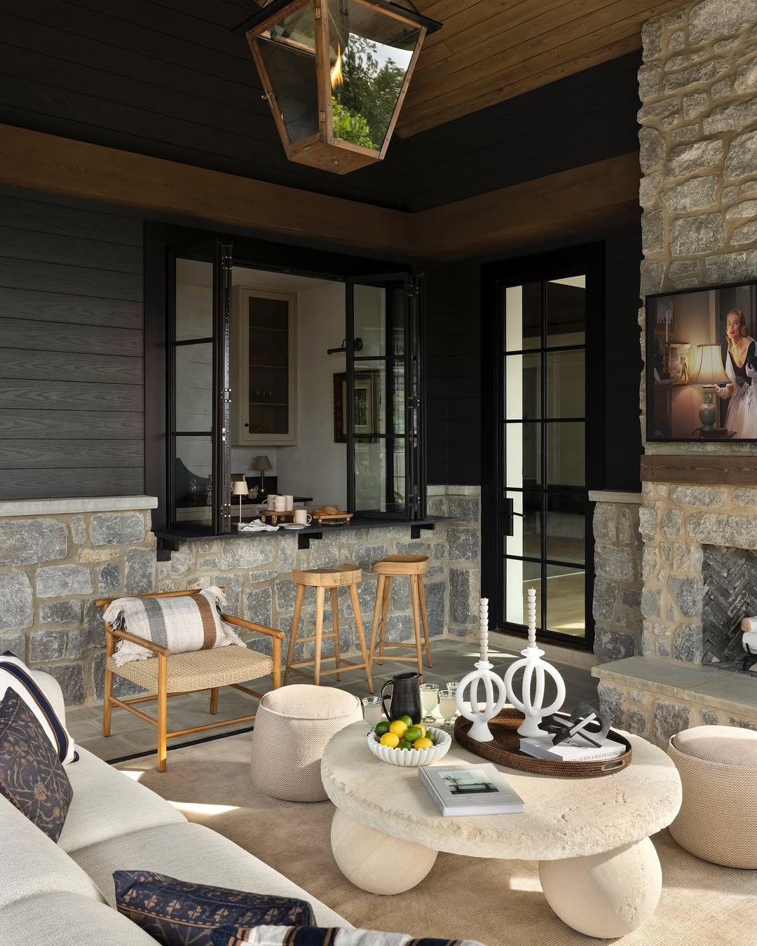 Ground Your Outdoor Seating with an Organic Stone Coffee Table
