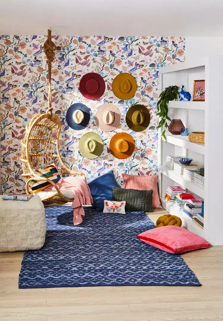 Hats Hung On The Wall Create A Colorful Geometric Display