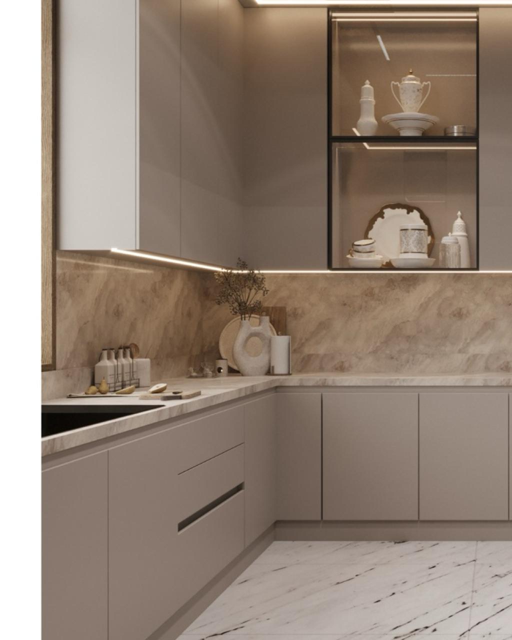 Glass-Fronted Cabinet Displays Decorative Ceramics