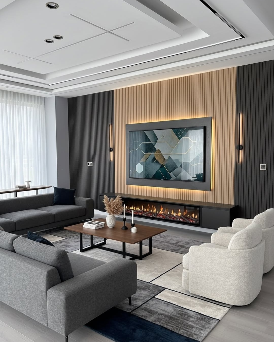 Frame Your Media with Vertical Wood Paneling