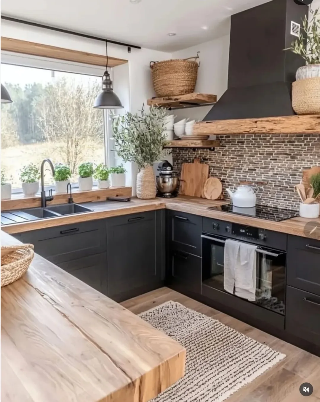 Wood Slab Countertop with Natural Grain