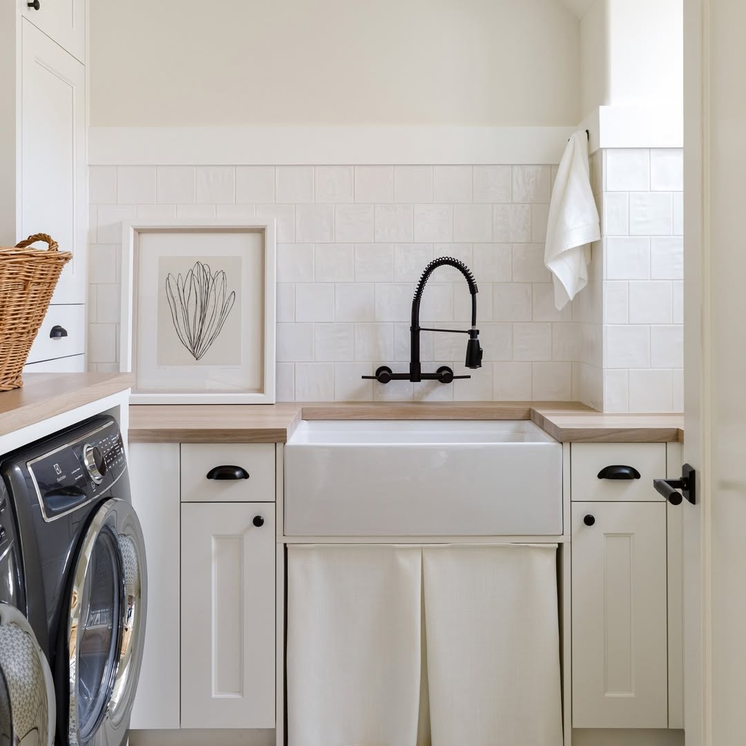 Framed Botanical Art Adds a Soothing Touch Above the Sink