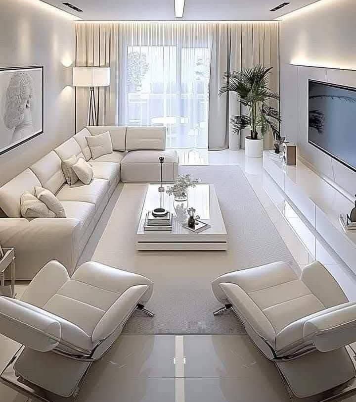 Define Your Seating Area with a White Rectangular Coffee Table