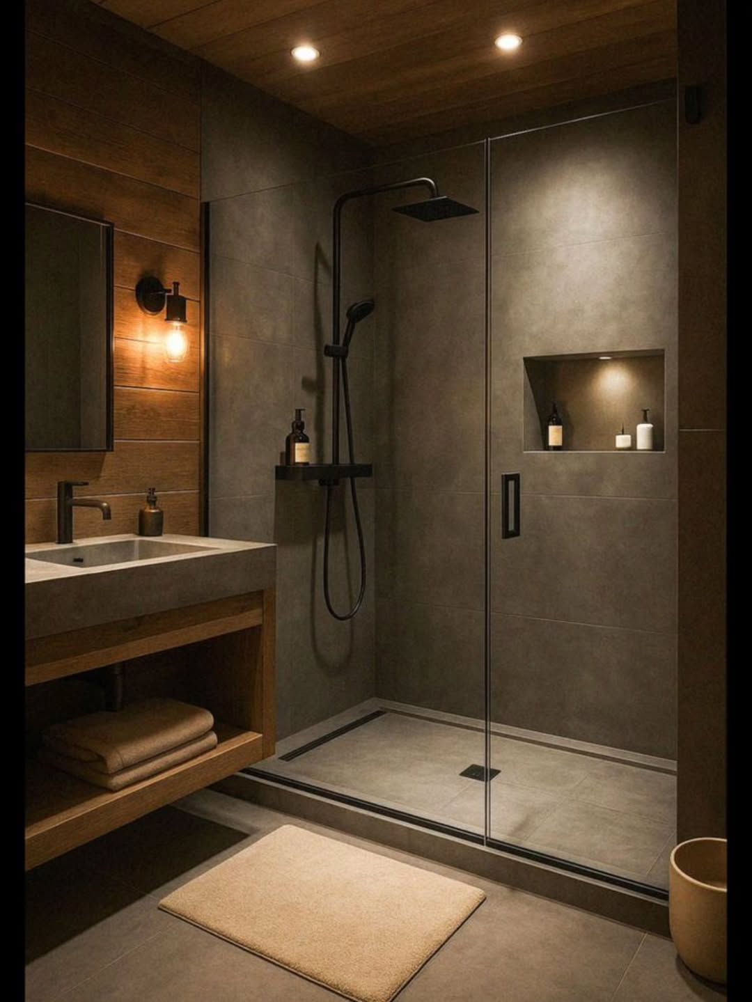 Keep Shower Essentials Visible in a Lit Niche