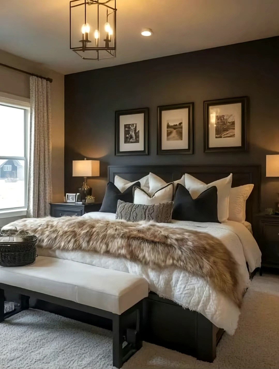 Layer a Faux Fur Throw Over Crisp White Bedding