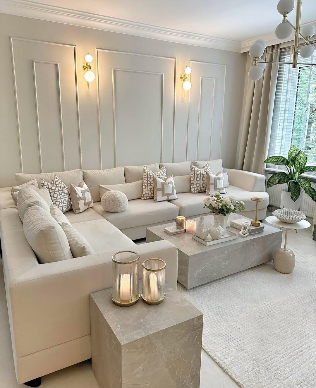 Marble-Look Pedestal Tables for Ambient Lighting