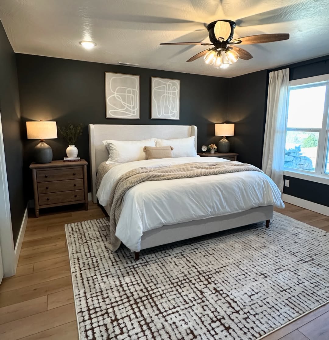 Abstract Line Art Prints Add a Minimalist Touch Above the Bed