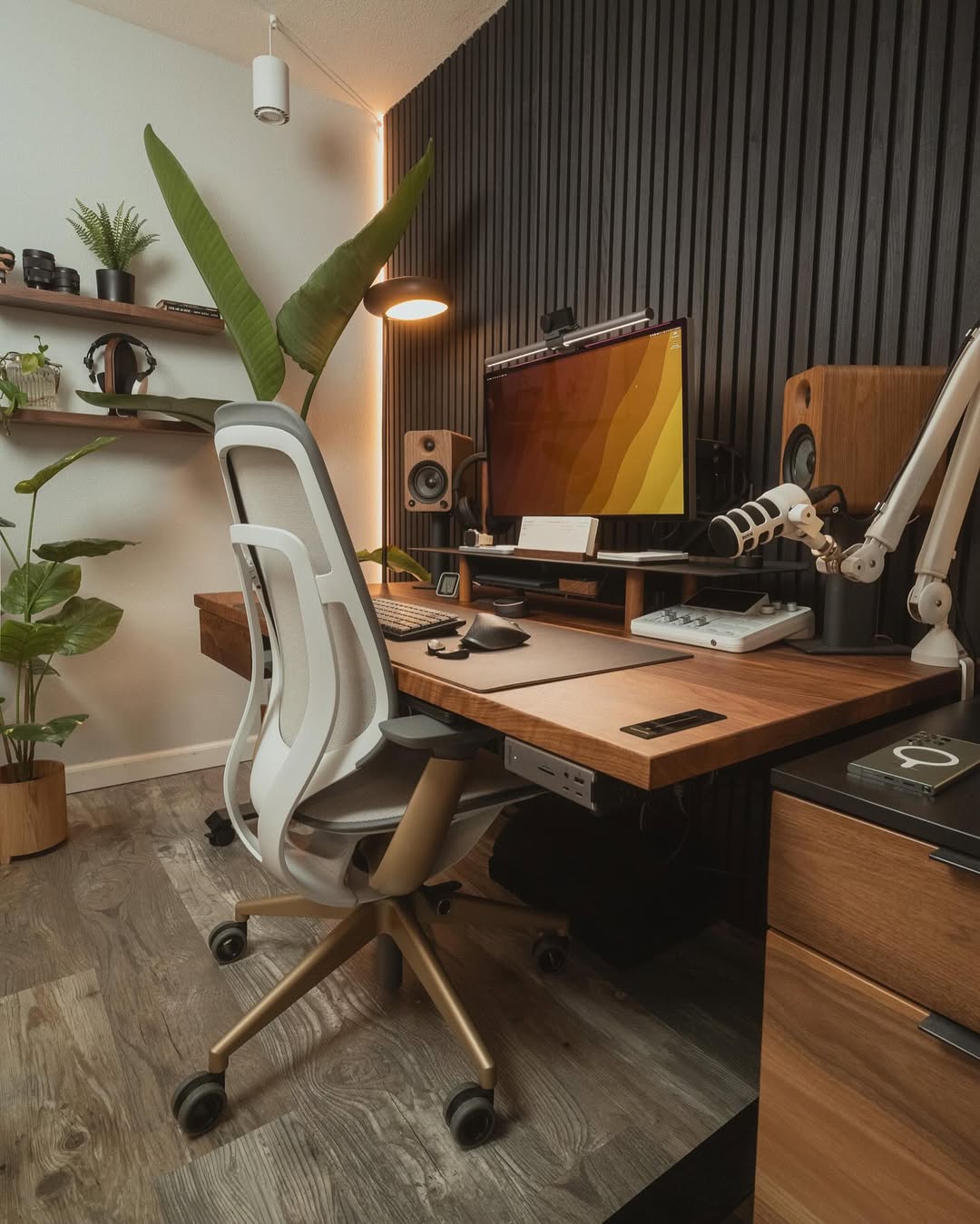 Desk Lamp With Adjustable Arm and Yellow Shade