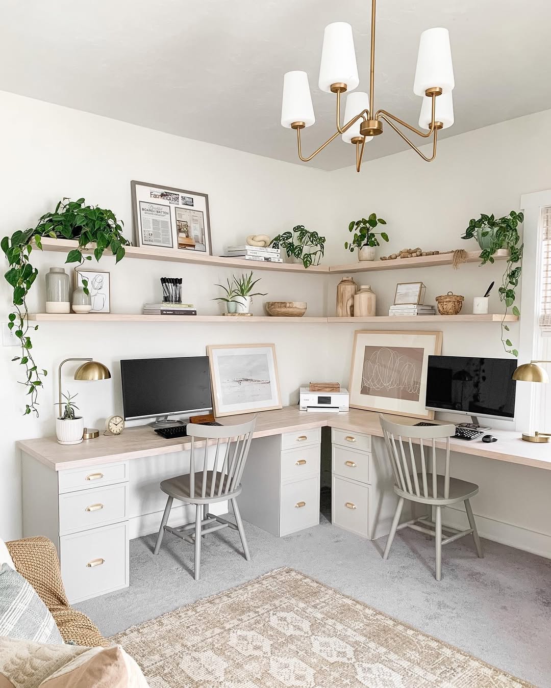 Floating Corner Shelves Display Greenery and Decor