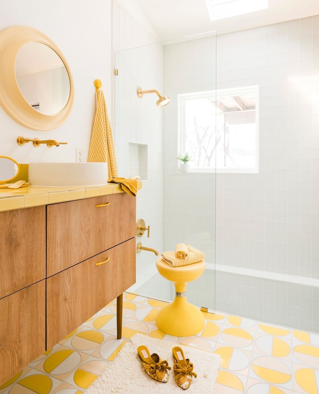 Round Yellow Stool Adds a Pop of Color and Seating