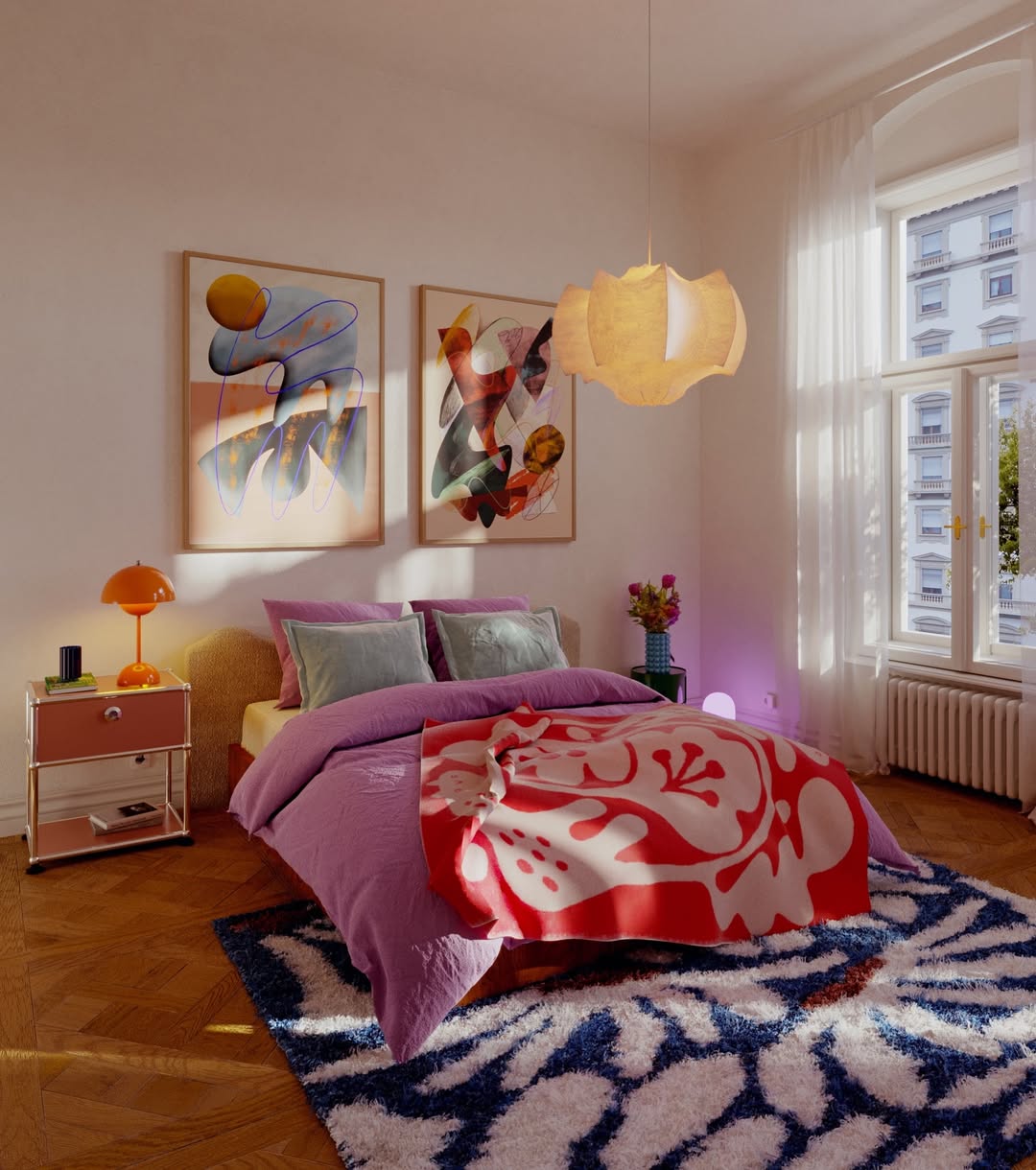 Layer Abstract Art for Bold Wall Color