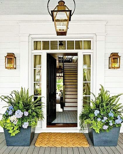 Frame Your Entryway with Large Square Charcoal Planters