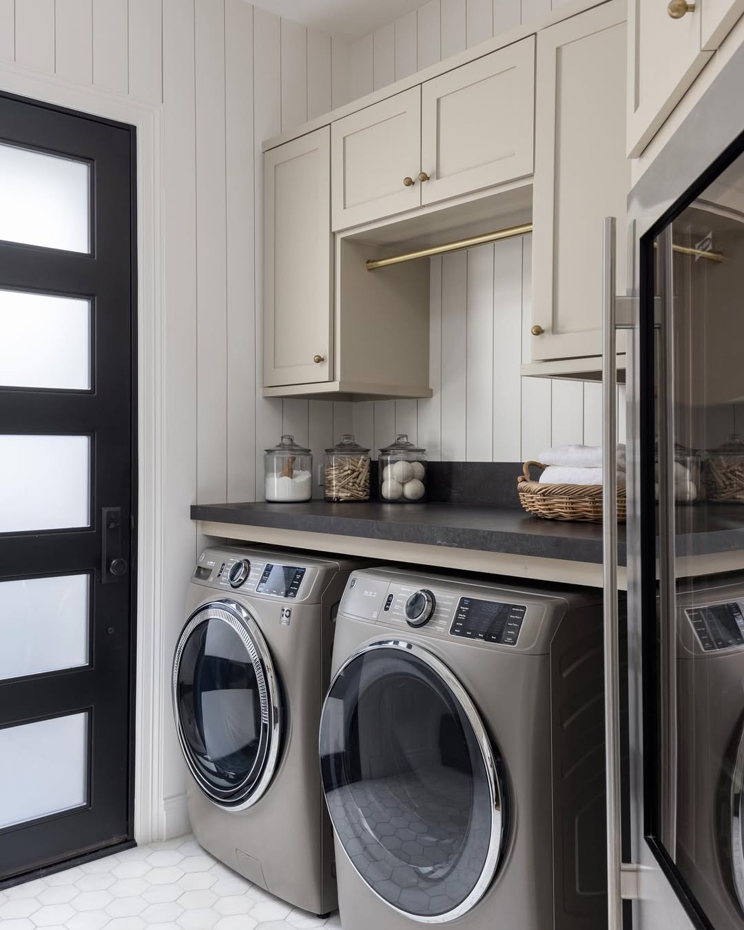 Brass Rod Under Cabinets for Hanging Items