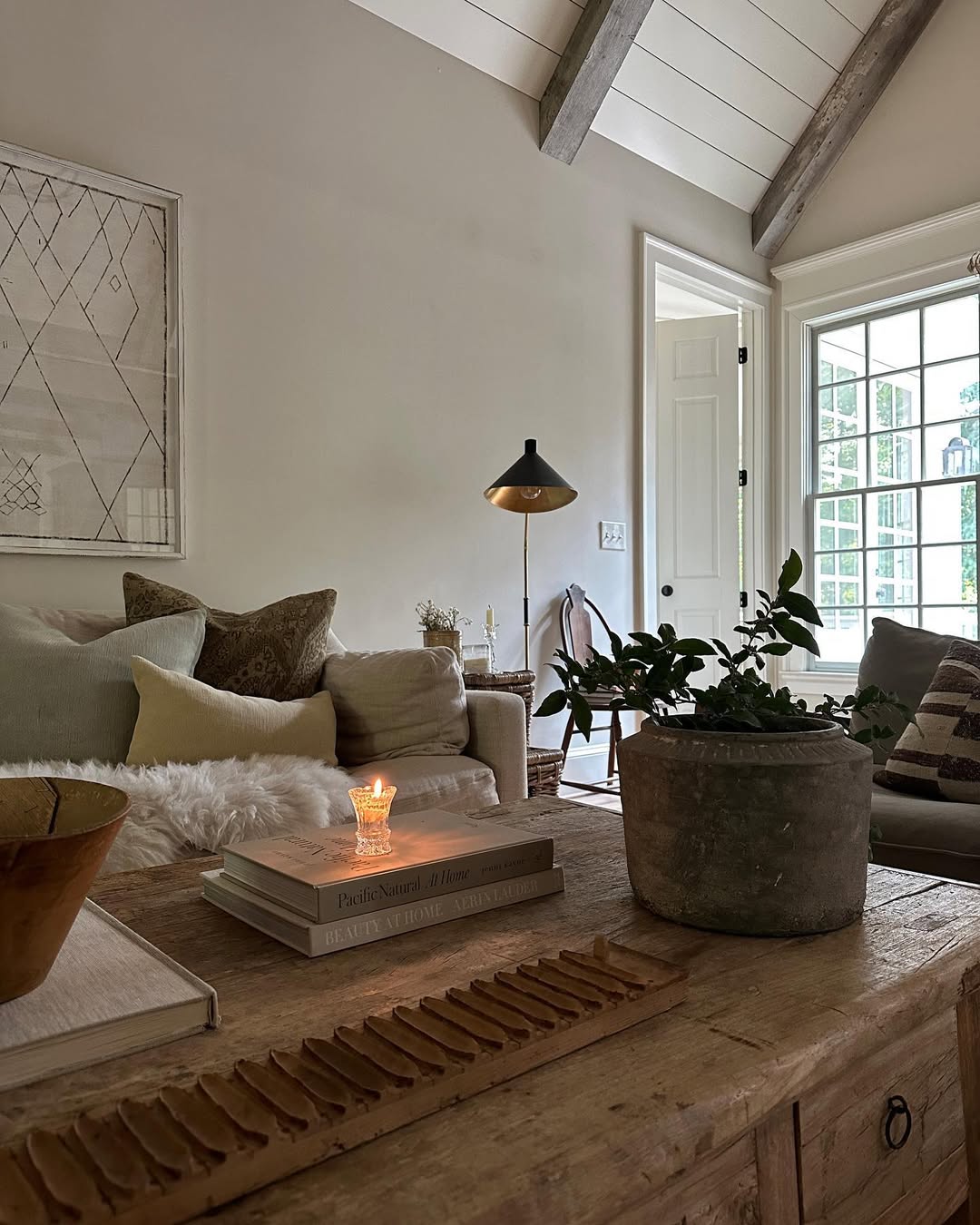 Rough Stone Planter Adds Natural Texture to Coffee Table