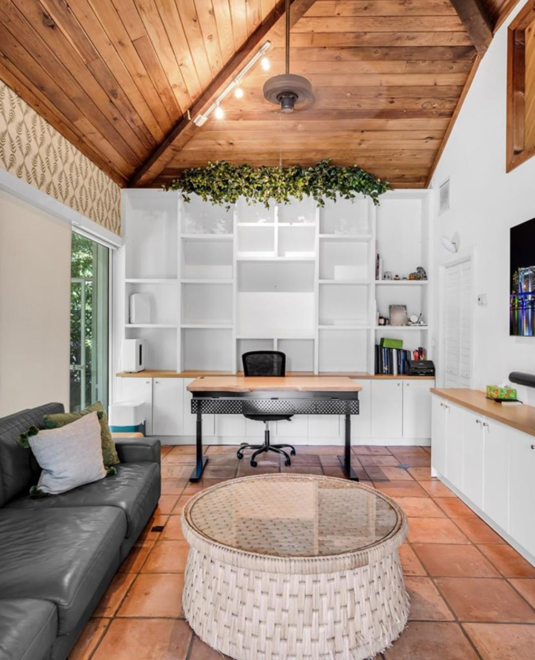 Drape Greenery Over Shelving for a Natural Canopy