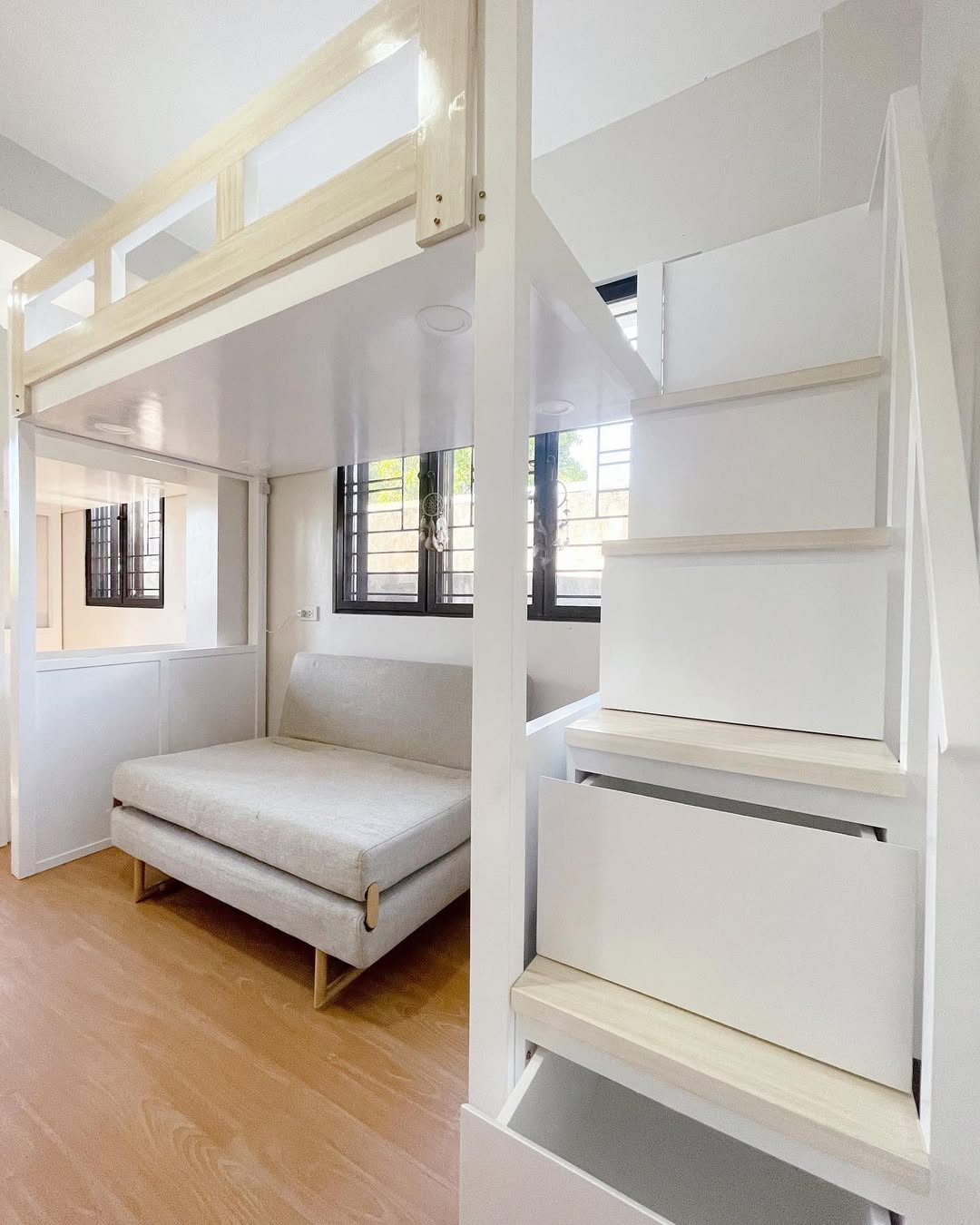 Loft Stairs With Integrated Pull-Out Drawers