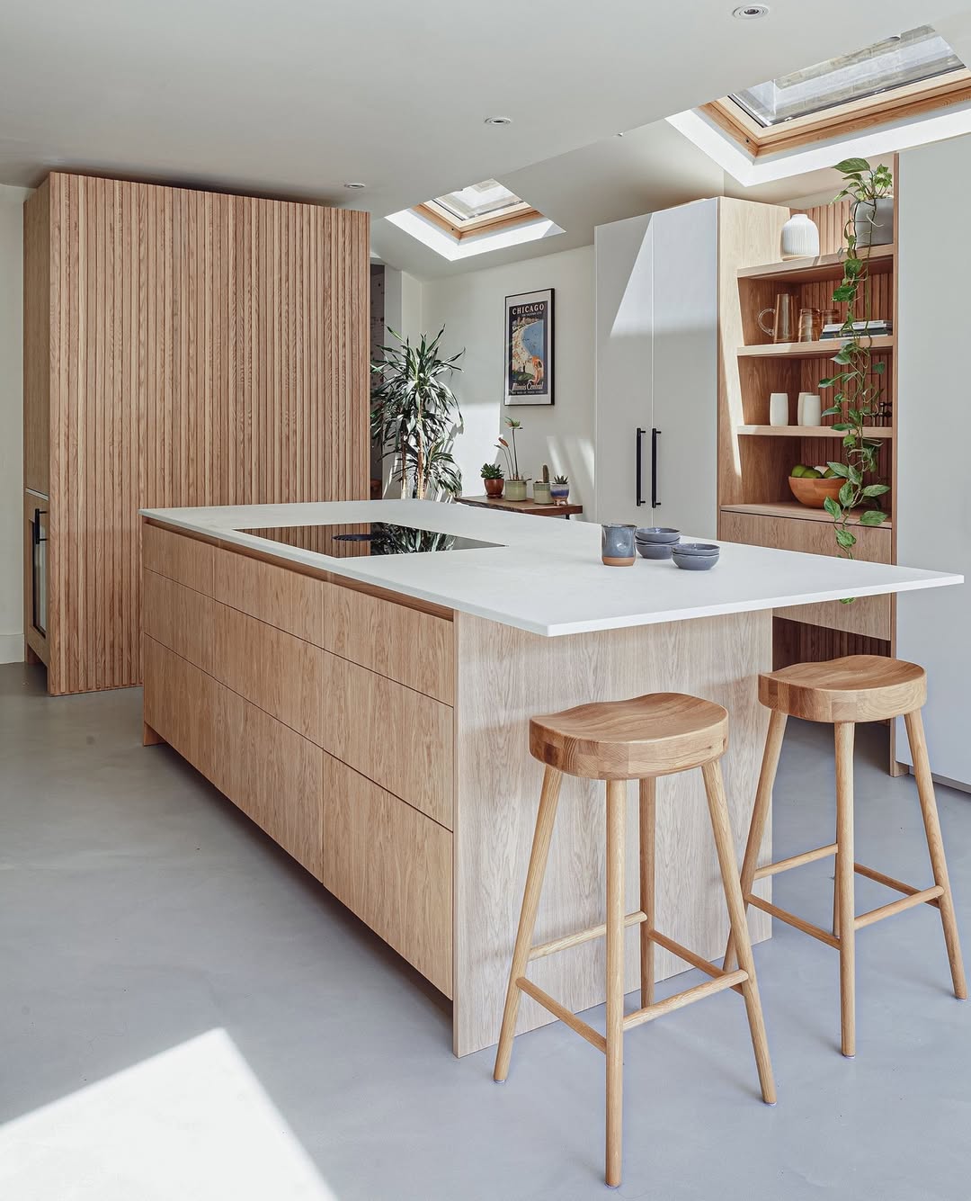 Natural Wood Stools Echo Island's Warm Tones