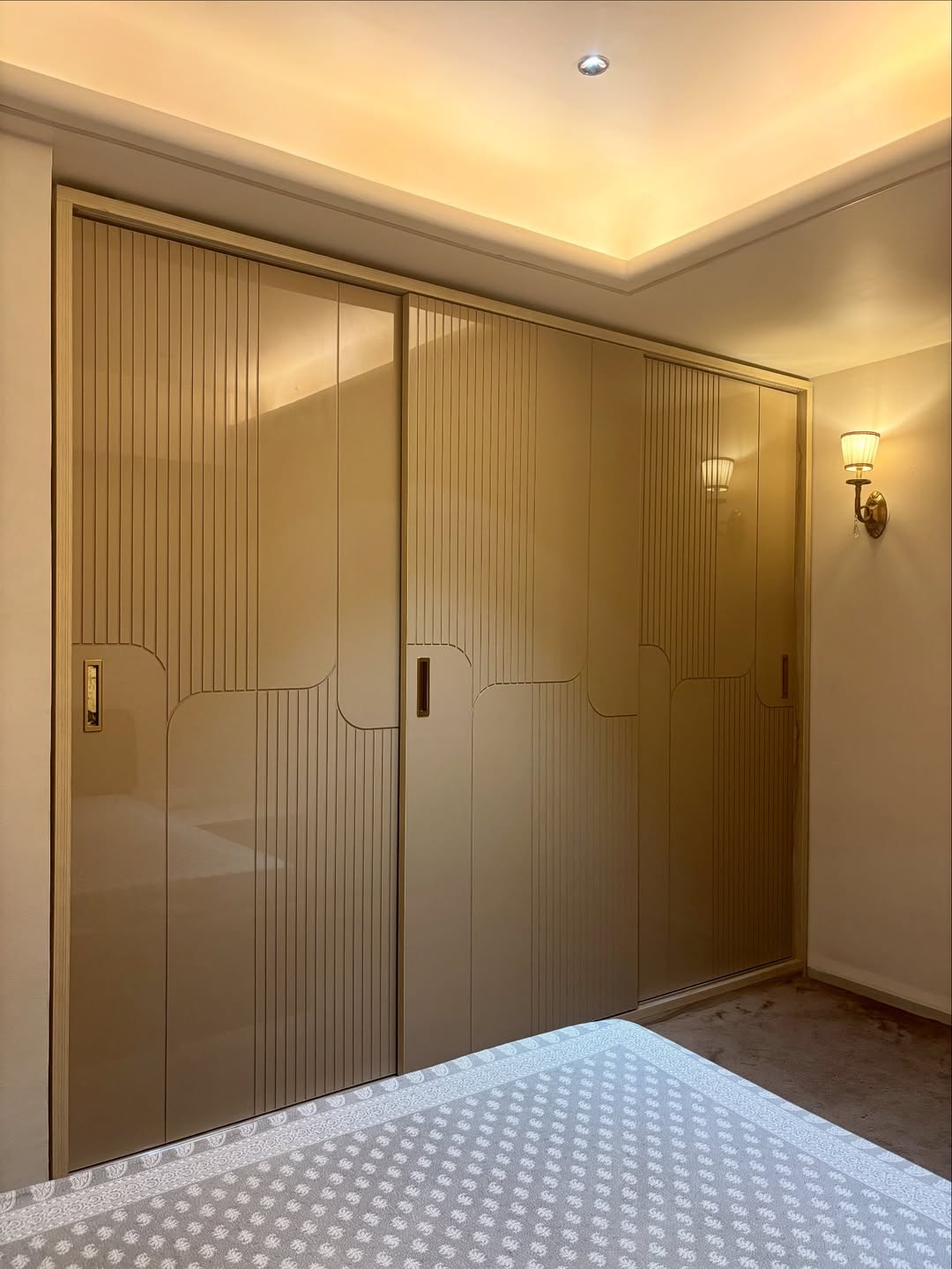 Textured Sliding Doors with Subtle Integrated Handles