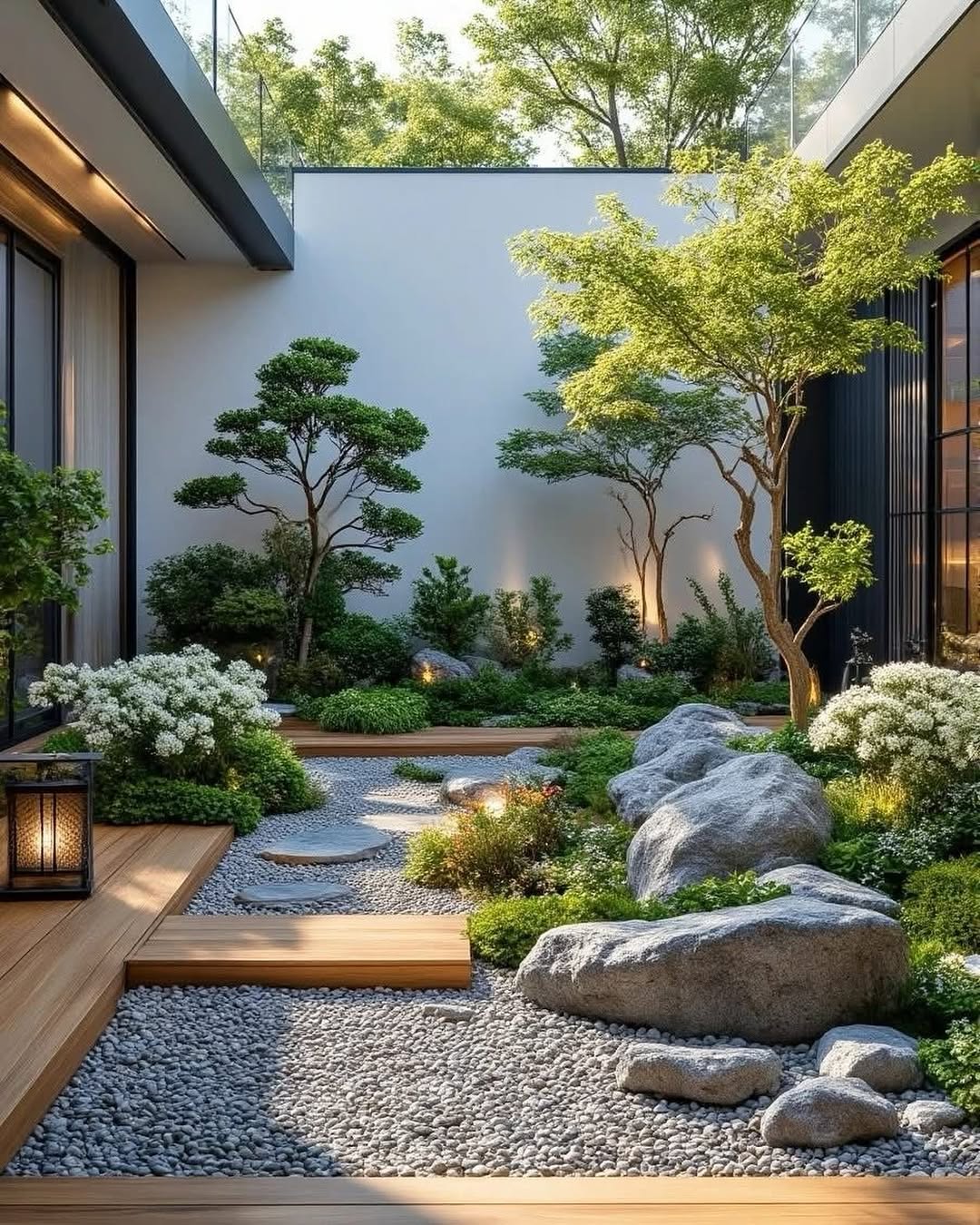 Low Wooden Platforms Create Modern Transitions