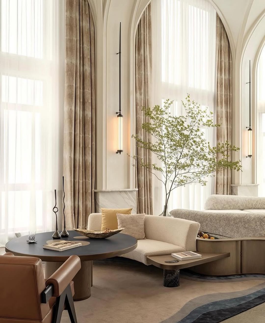 Tall Pendant Lights Add Subtle Vertical Accents