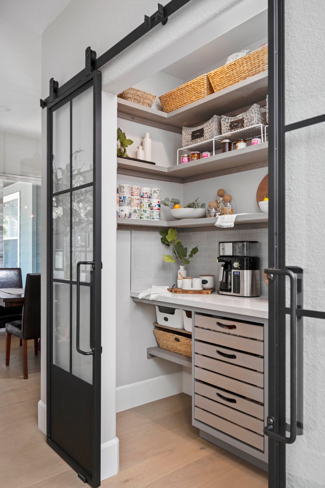 Open-Front Drawers Provide Easy Pantry Access