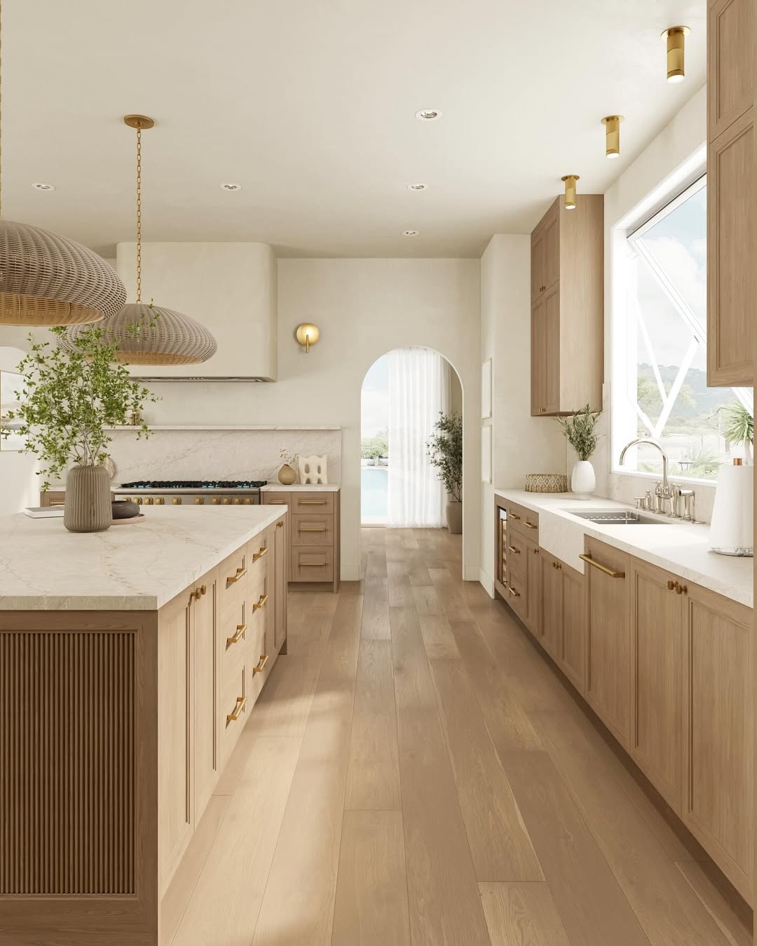 Fluted Wood Panels Add Subtle Detail to Island Base