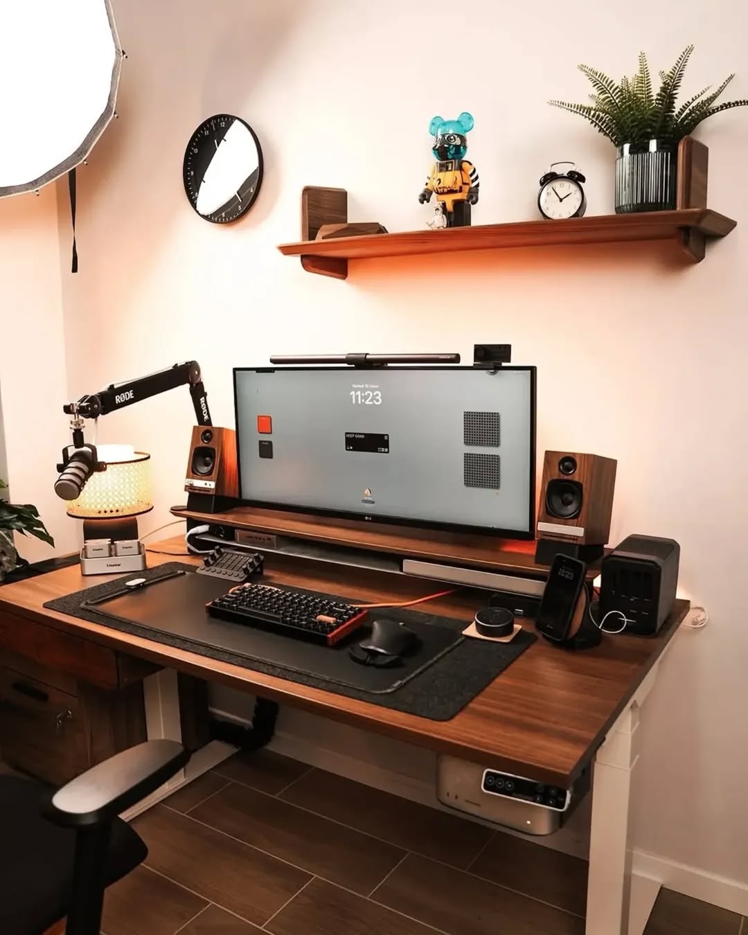 Personalize Your Desk with Decorative Objects on a Shelf