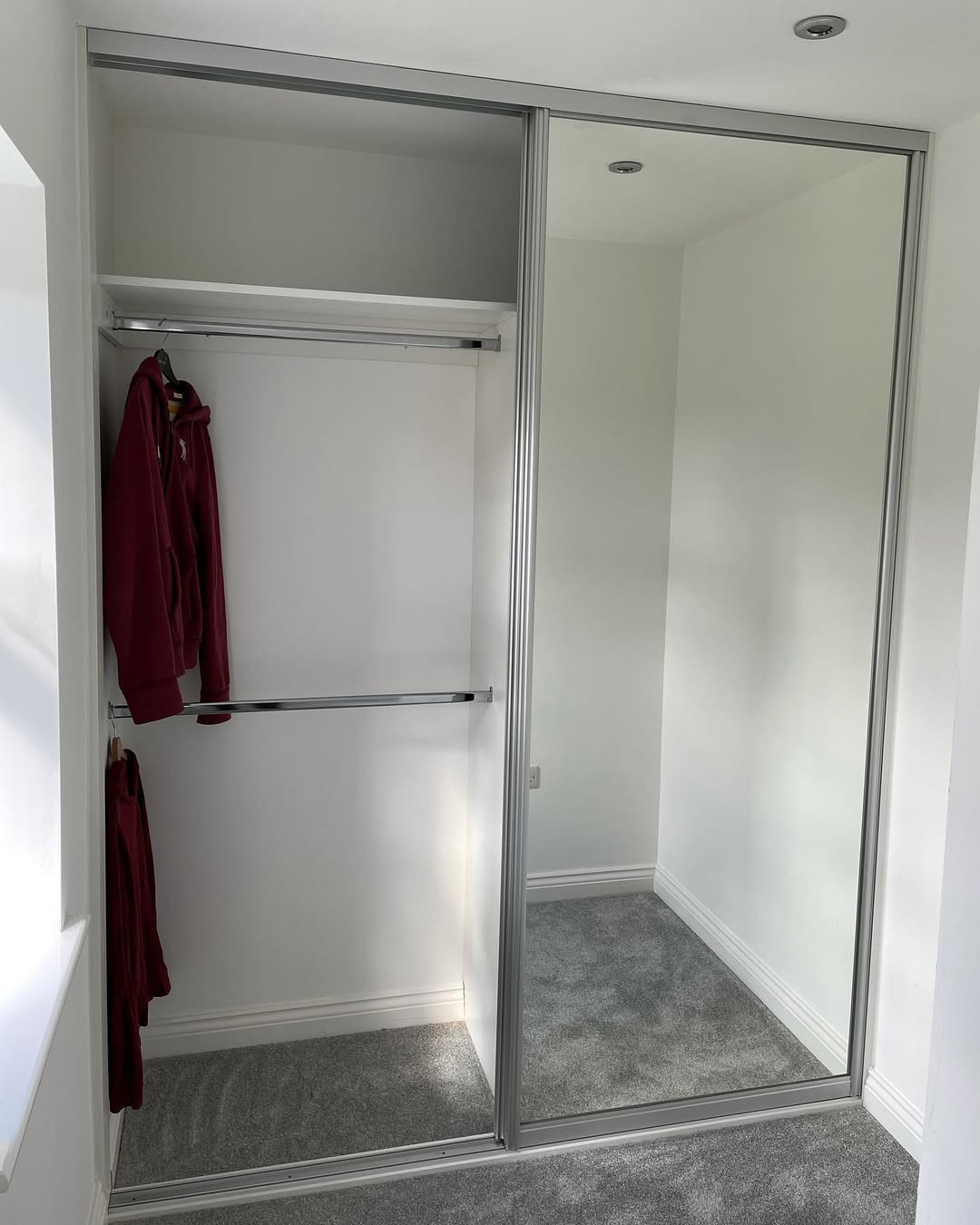 Mirrored Sliding Doors for a More Open Feel
