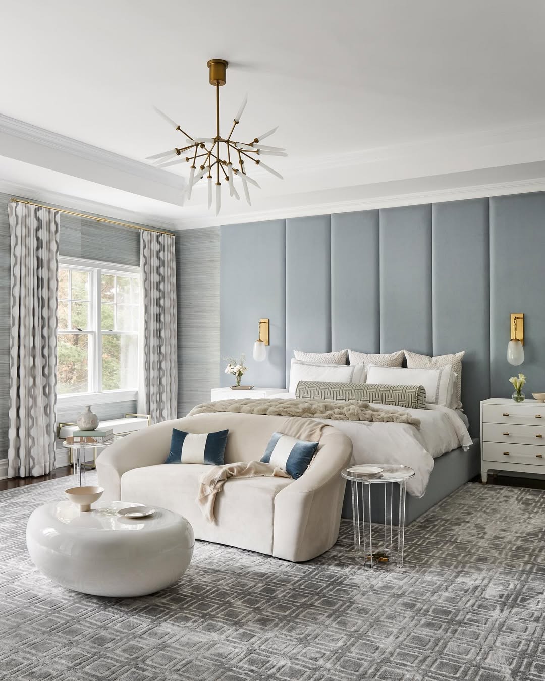 Padded Headboard Creates a Soft, Upholstered Wall