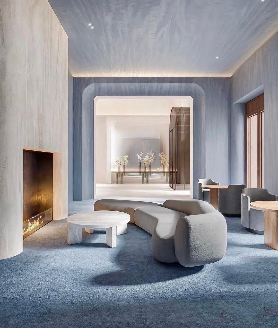 Curved Sofa Creates a Soft, Organic Flow
