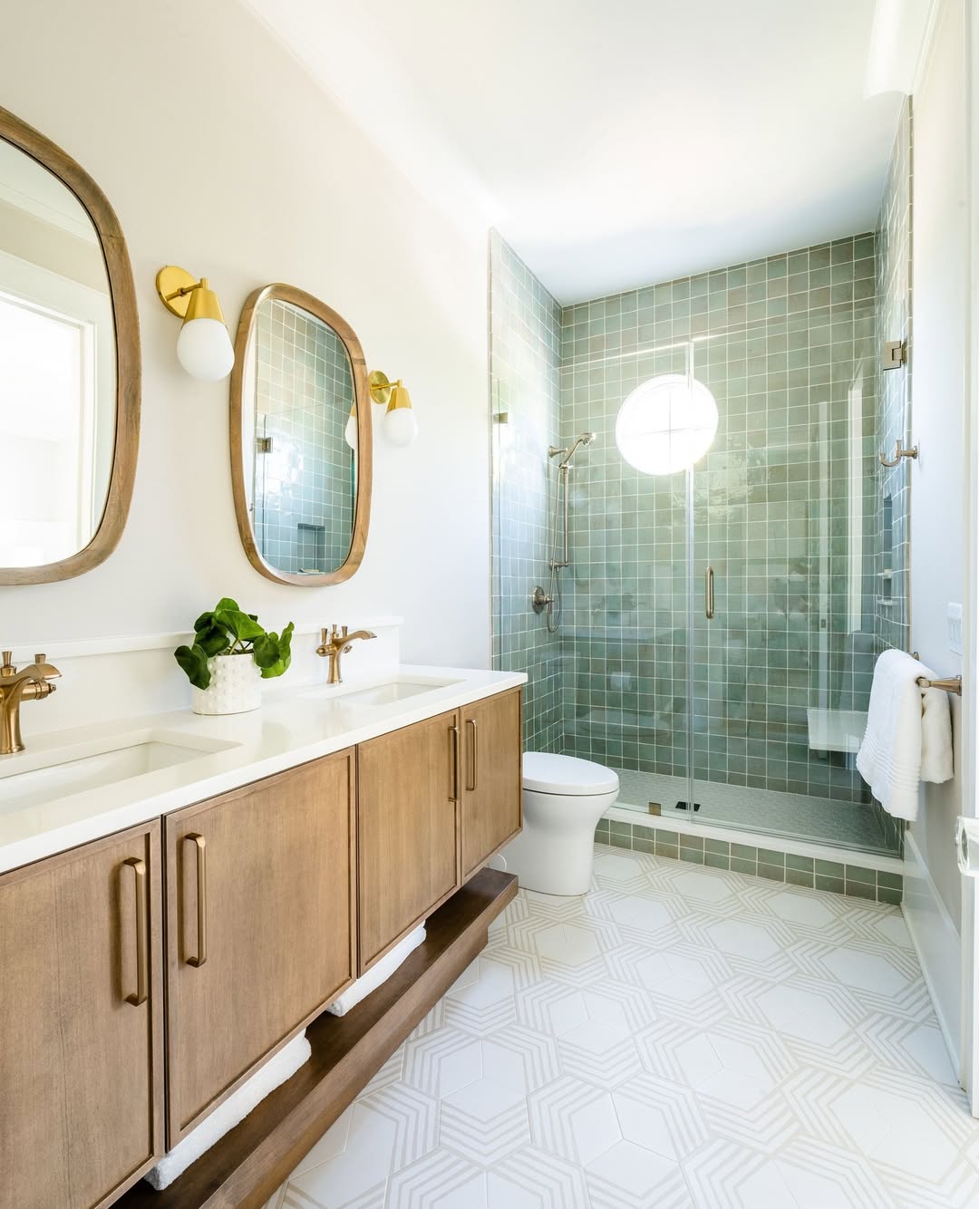 Wooden Vanity with Open Shelf for Towels