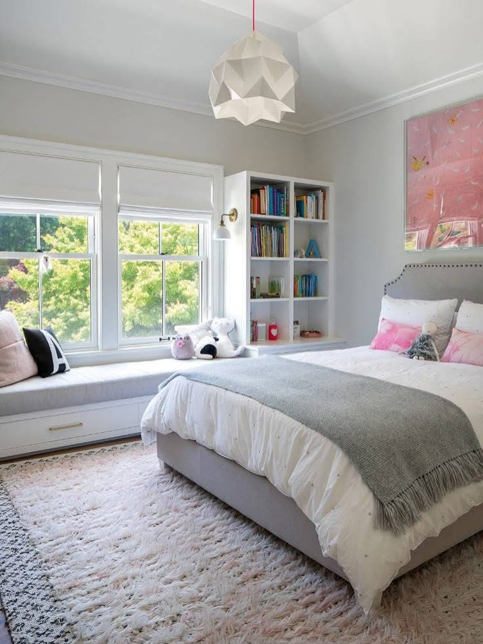 Built-In Window Seat With Drawers Offers Hidden Storage