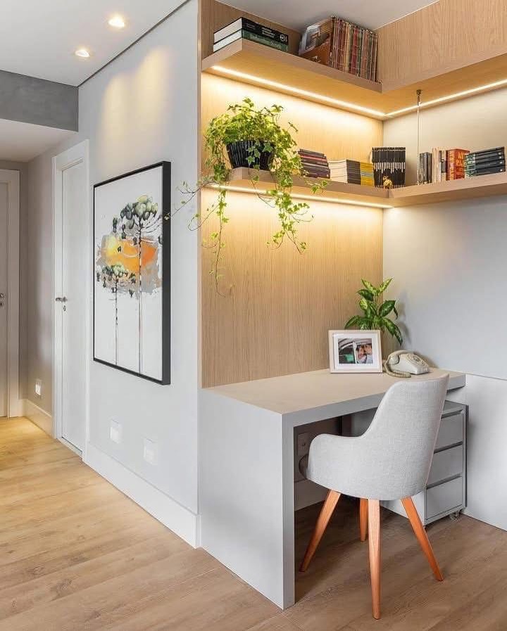 Warm LED Strip Lights Underline Floating Shelves