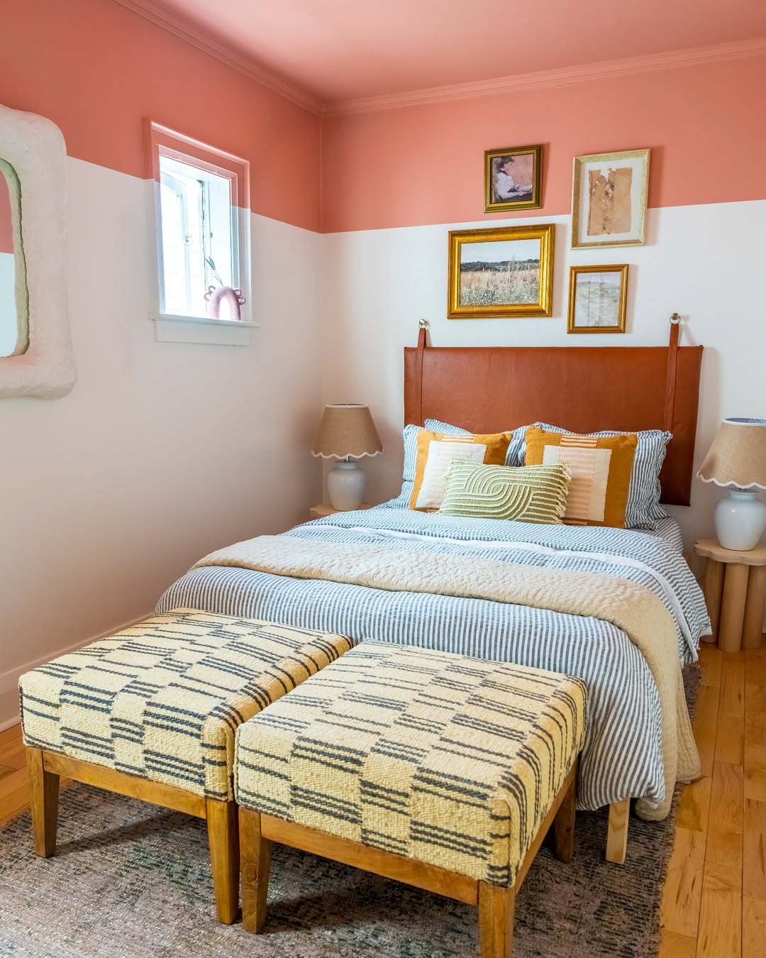 Textured Ottomans Add Patterned Seating to the Foot of the Bed