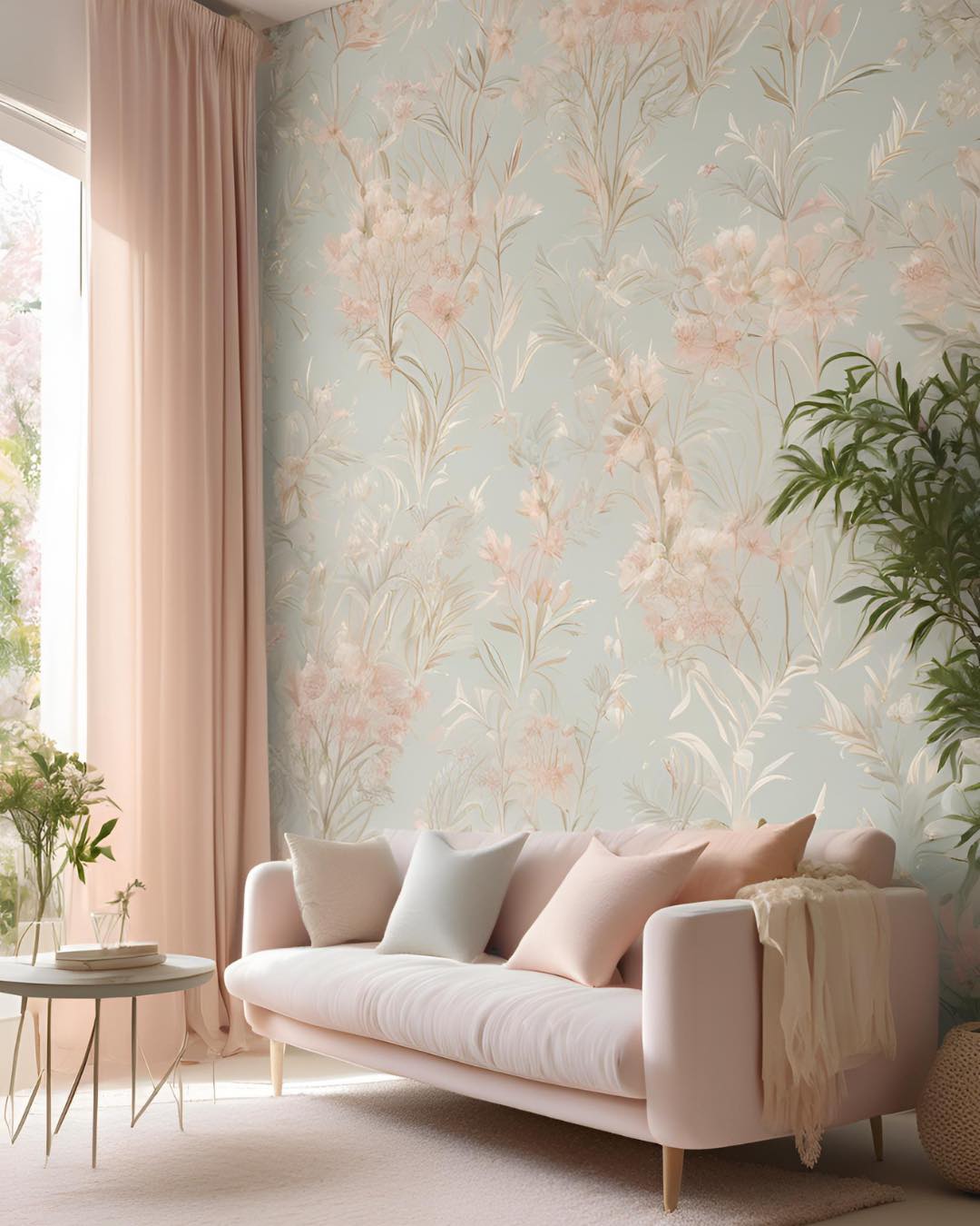 Soft Floral Wallpaper for a Gentle Atmosphere