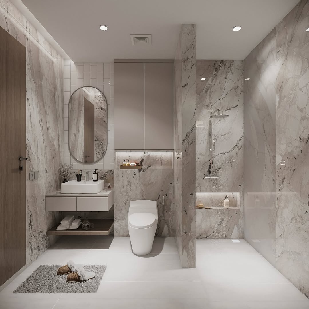 Opt for a Floating Vanity with an Open Shelf Below