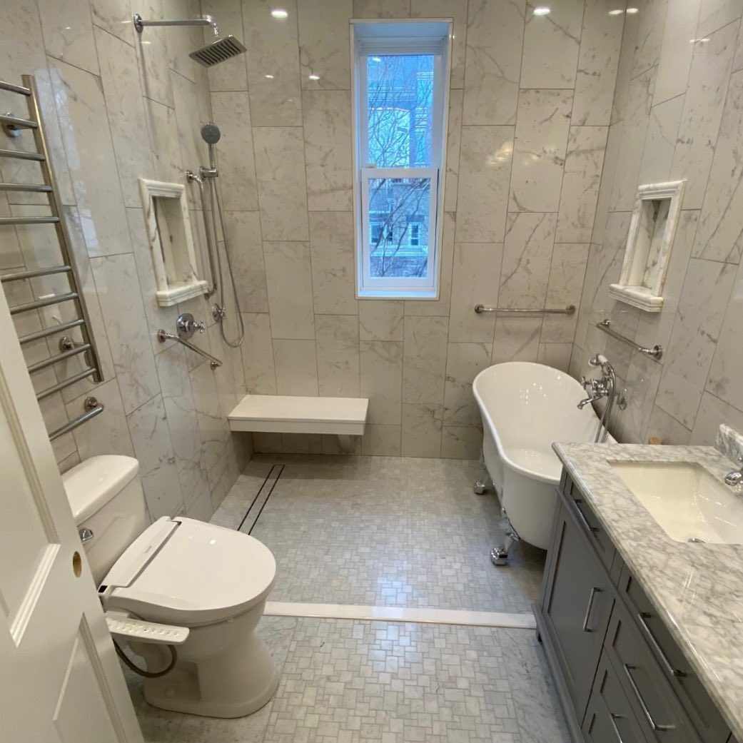 Wall-Mounted Shower Bench for a Clean-Lined Seat