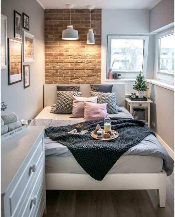 Brick Accent Wall for Cozy Bedroom Ambiance