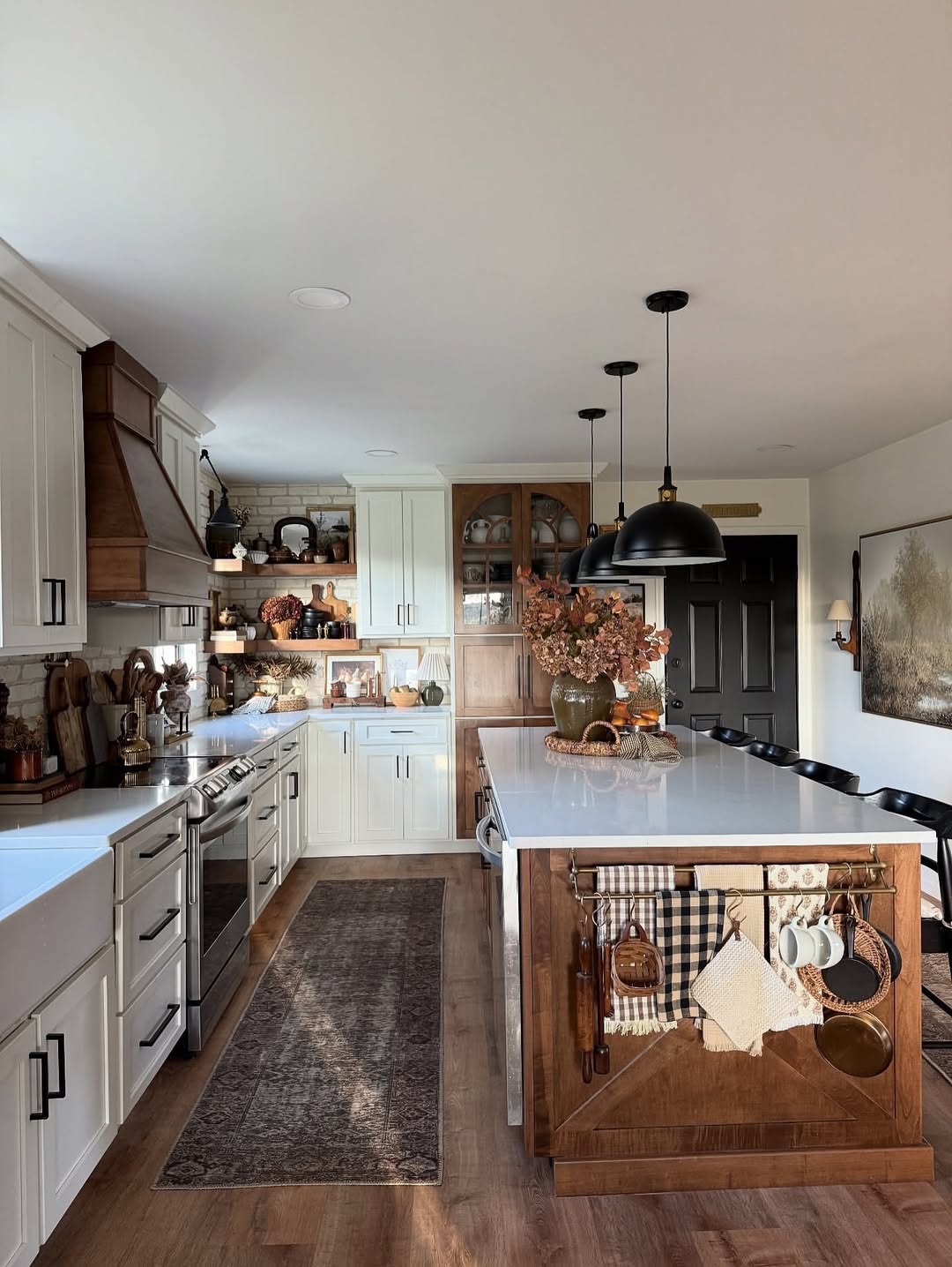 Hanging Rack Adds Functional Display Space to Kitchen Island