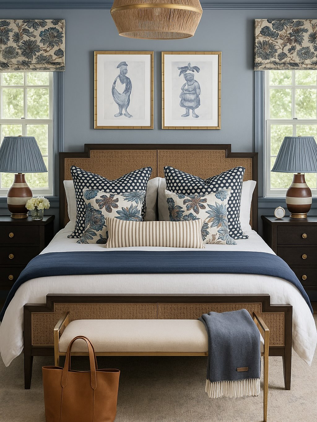 Cane Headboard for Warm, Natural Detail