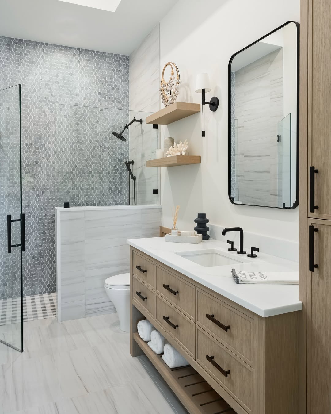 Hexagonal Shower Tile Adds a Subtle, Modern Pattern