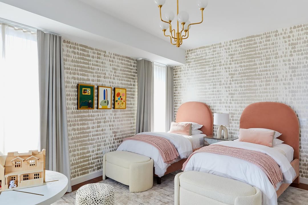 Playful Art Adds Whimsy Above Twin Beds