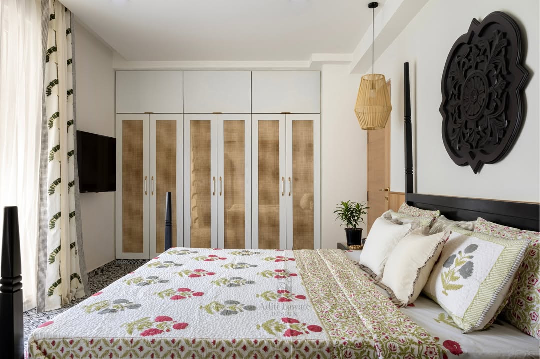 Cane-Inlay Wardrobe Doors Add Breezy Texture