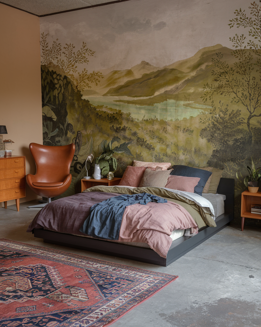 Scenic Mural Wallpaper Creates a Lush Backdrop