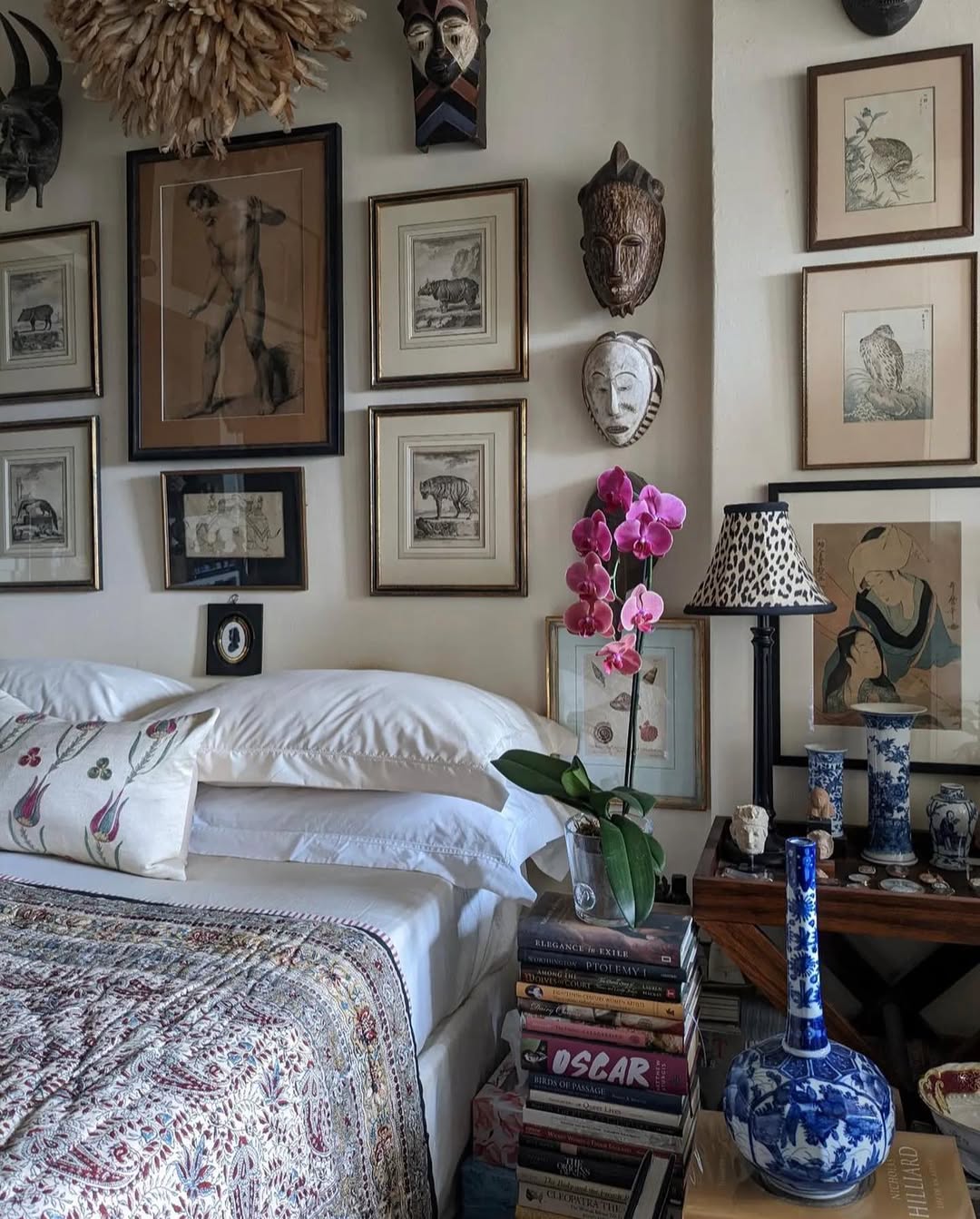 Stacking Books Creates a Unique Bedside Table
