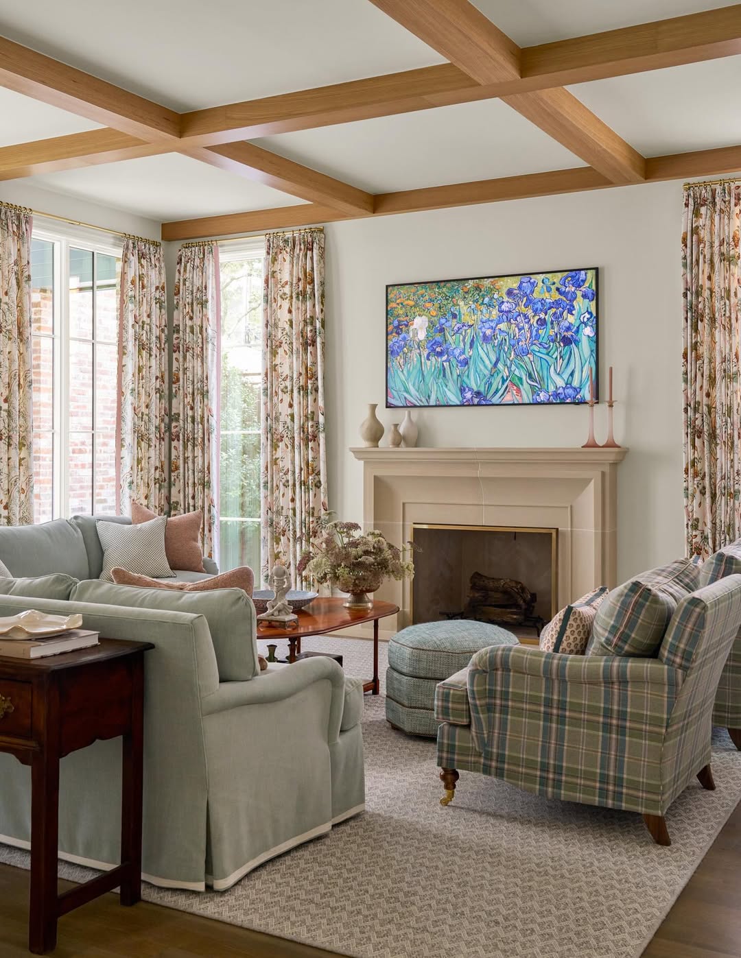 Wood Coffered Ceiling Adds Architectural Interest