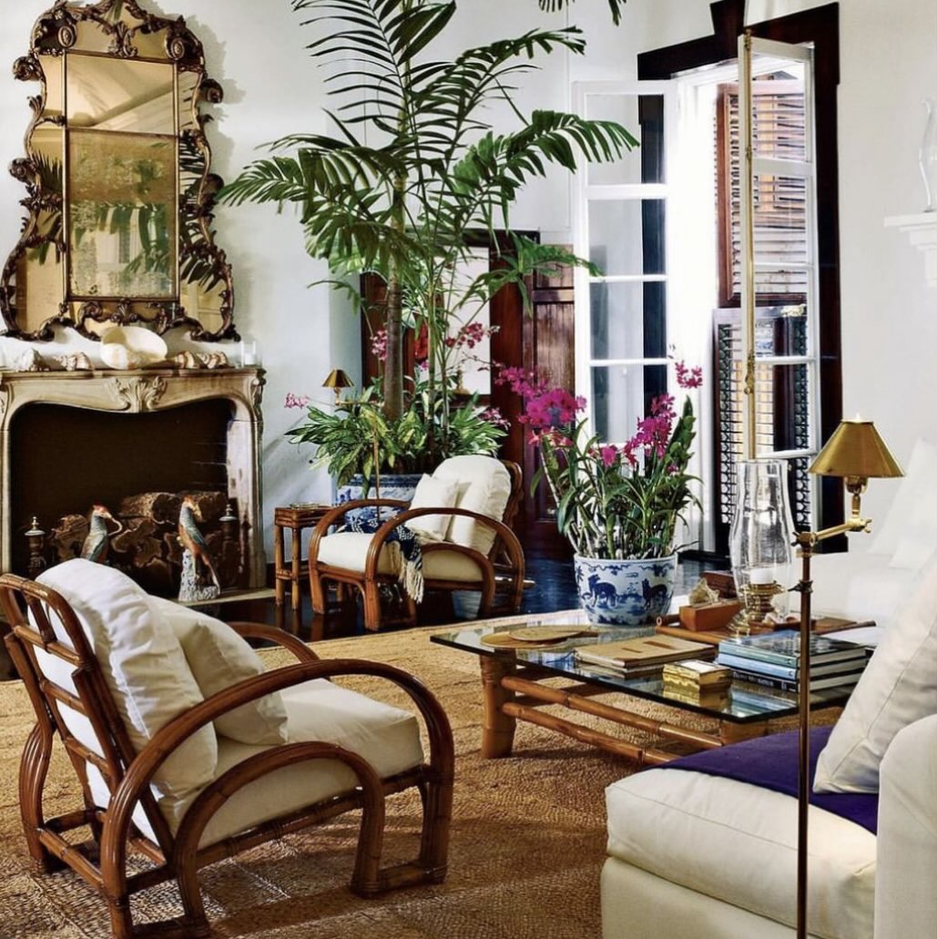 Incorporate Curved Rattan Chairs for Natural Texture