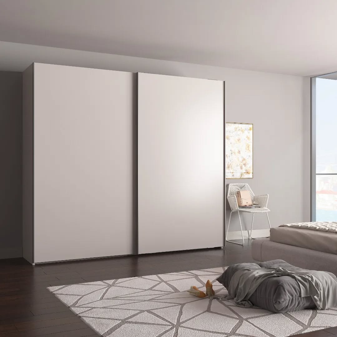 Full-Height Sliding Doors with Recessed Vertical Pulls