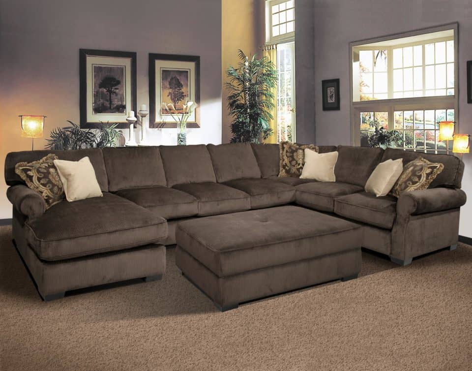 Maximize Seating with a Large U-Shaped Sectional and Ottoman